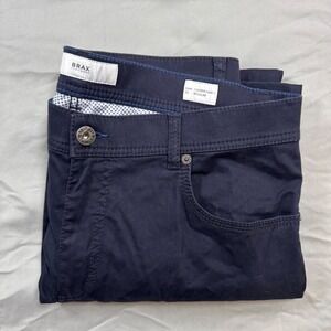 BRAX Cooper Fancy Regular Fit Navy Blue Chinos Pants Mens Size 35x32 (34x26.5)